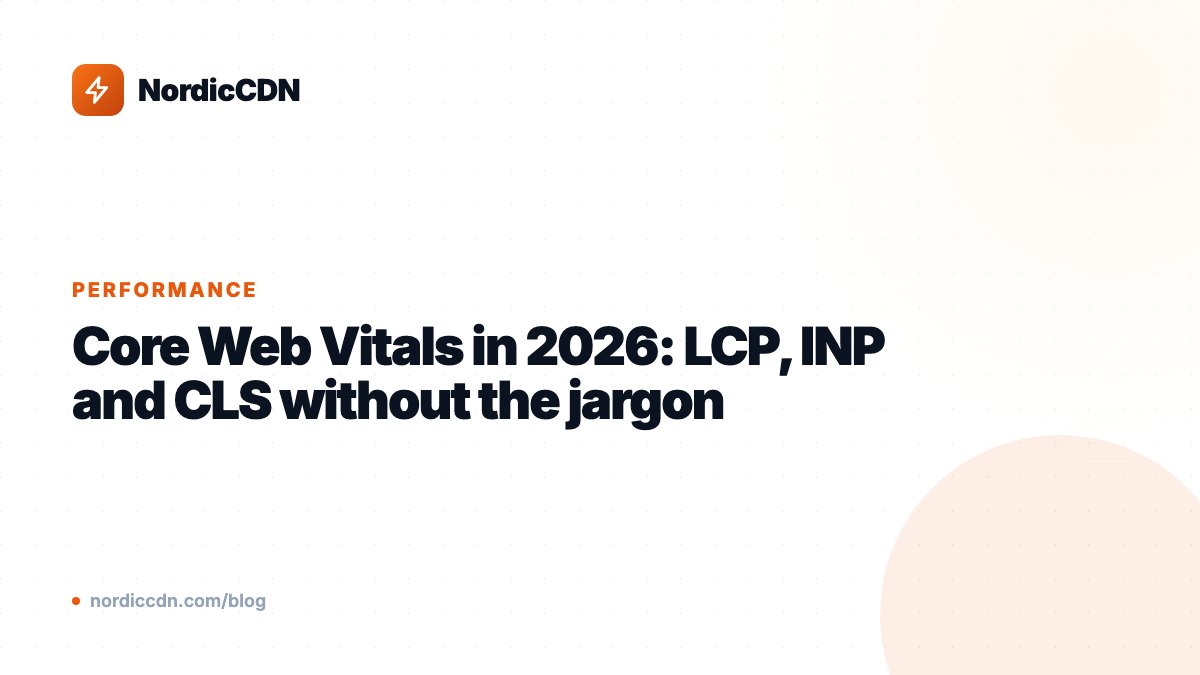 Core Web Vitals in 2026: LCP, INP and CLS without the jargon